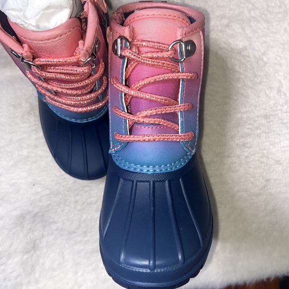 Toddler Little Girls Tommy Hilfiger Danni Ombre Duck Boots New 10 - Picture 4 of 8